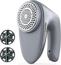 BAHREL Fabric Shaver Lint Remover - Fabric Defuzzer Electric Lint Fuzz Pills Remover with Quandruple Protection & 2 Replaceable 6-Leaf Blades, Sweater Defuzzer Remove Pilling (Color : Gray)