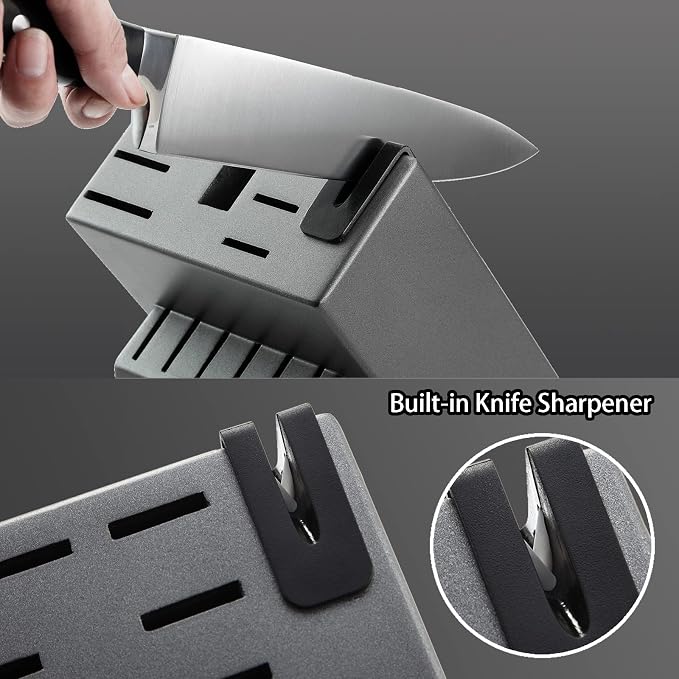 McCook® Knife Sets,German Stainless Steel Kitchen Knife Block Set with Built-in Sharpener (Pack of 2)