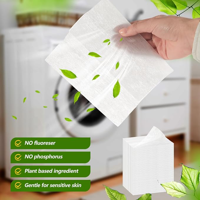 600 Count Dryer Sheets Bulk Fabric Softener Unscented Dryer Sheets Naturally Softens and Removes Static Cling, Ideal for Large Households, Sensitive Skin