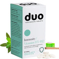 Duo Toothpaste Tablets, Vitamin D3 B12, Nano-Hydroxyapatite, Wild Mint | Nano-hydroxyapatite, enamel remineralization, gentle whitening, sensitivity relief, vitamin D3 and B12, wild mint sage taste