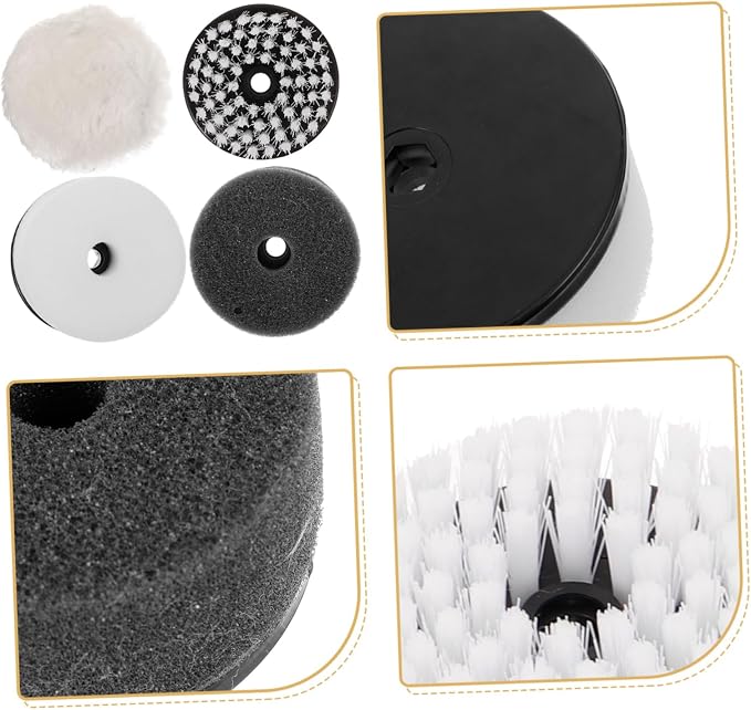 FRCOLOR 16pcs Shoe Cleaning Brush Polishing Dust Brushes for Shoes Includes Sponge Easy to Install Polish Attachments for Bright Finish