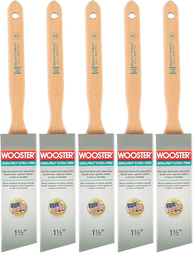 Wooster Brush 4153-1 1/2 Ultra/Pro Extra-Firm Lind Beck 4153 Paint Brush, 1-1/2 in Width, 1-1/2-Inch - 5 Pack