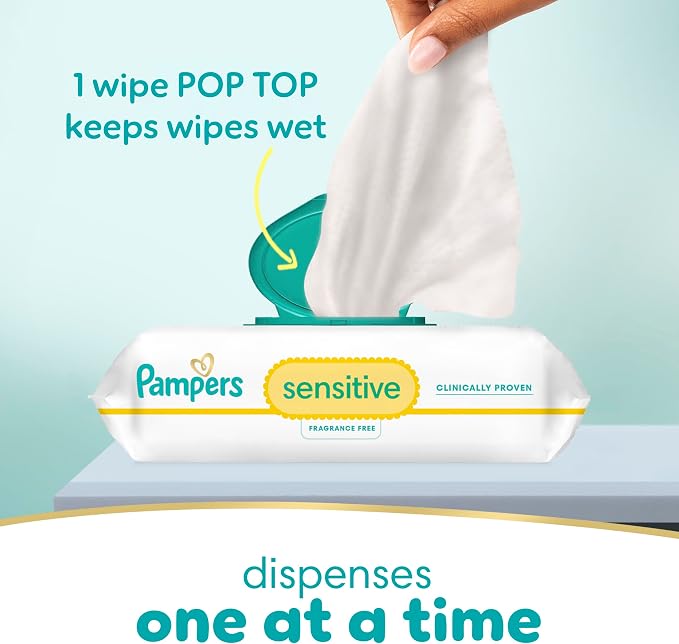 Pampers Sensitive Baby Wipes - Fragrance Free 56 Count, 1X