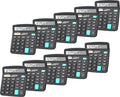 Calculators, BESTWYA 12-Digit Dual Power Handheld Desktop Calculator with Large LCD Display Big Sensitive Button (Black, Pack of 10)