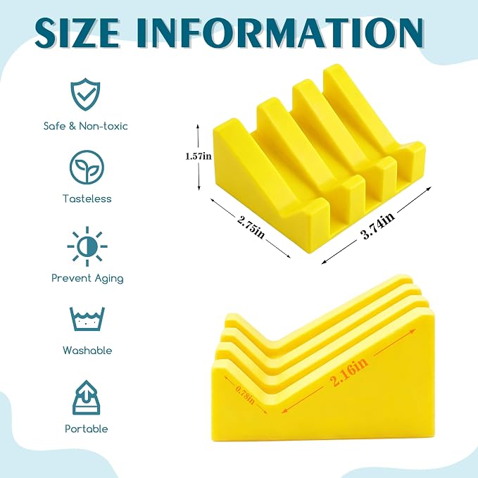 Self Draining Soap Dish Holder,Silicone Soap Dish,for Bathroom,Kitchen, Sponges，Can Extend Soap Life，Keep Soap Bars Dry and Easy Cleaning (Yellow+Sky Blue,2-Pack)