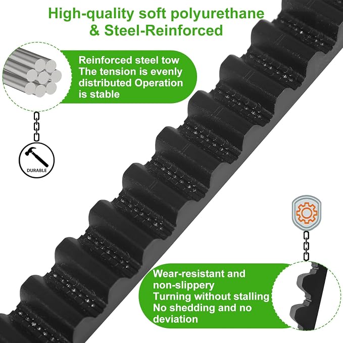 41A5434-13 Drive Belt 257'' for 8FT Garage Door Stable and Quiet Belt Replacement Compatible with Chamberlain Liftmaster Craftsman Sentex Whisper Openers (41A5434-13A 8FT Garage Door Belt)