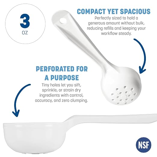 Carlisle FoodService Products 492702 Solid Short Handle Portion Control Spoon