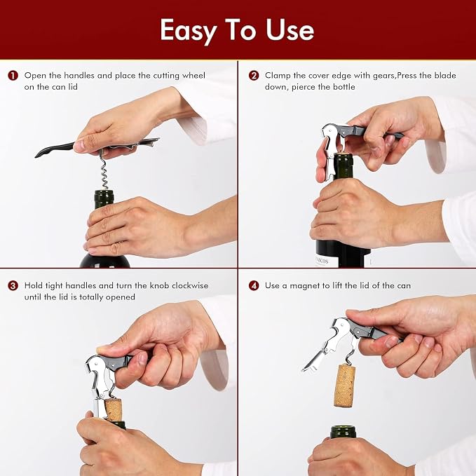 Kit-Home Professional Waiter Corkscrew Wine Openers Set (50 PCS),Upgraded with Heavy Duty Stainless Steel Hinges Wine Key for Restaurant Waiters, Sommelier, Bartenders