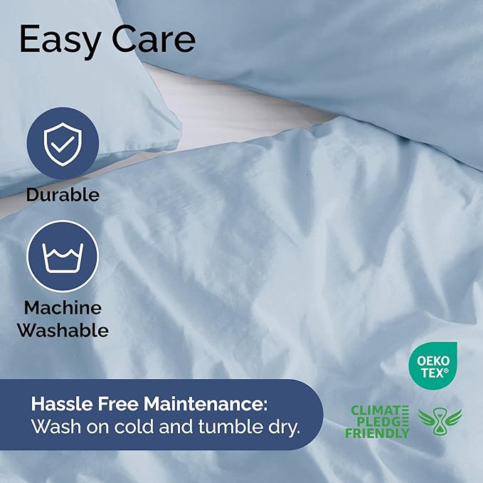 Duvet Cover Full Size Set - Extra Soft Full Duvet Cover 80" x 90" with 2 Pillow Shams for Women, Men, Kids & Teens - Hotel Luxury, Easy-Care w/ Zipper Closures & Ties - Comfy & Breathable (Sky Blue)