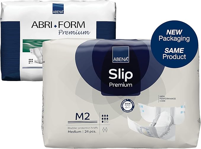 Abena Slip Premium Incontinence Briefs, Level 2, (Extra Small to Extra Large Sizes), Medium, 96 Count