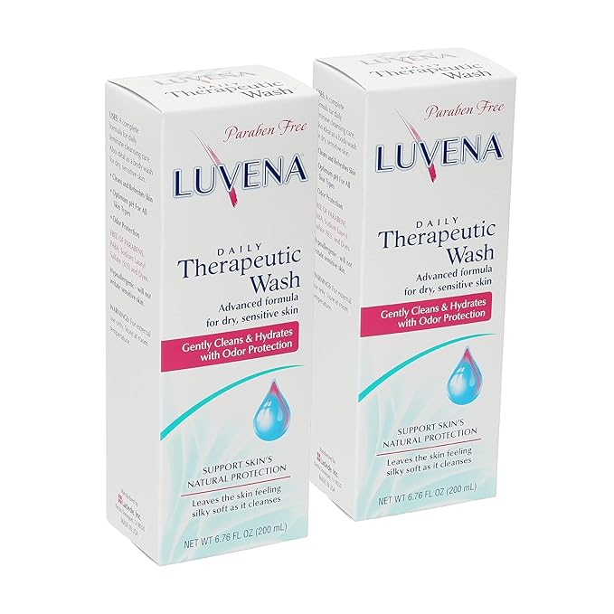 LUVENA Personal Wash - Intimate Wash for Women - Gentle Feminine Wash to Help Moisturize and Resist Odor - pH Balanced, Vitamin E, Paraben Free - Sweet Pea Scented 2pk- (6.76 oz)