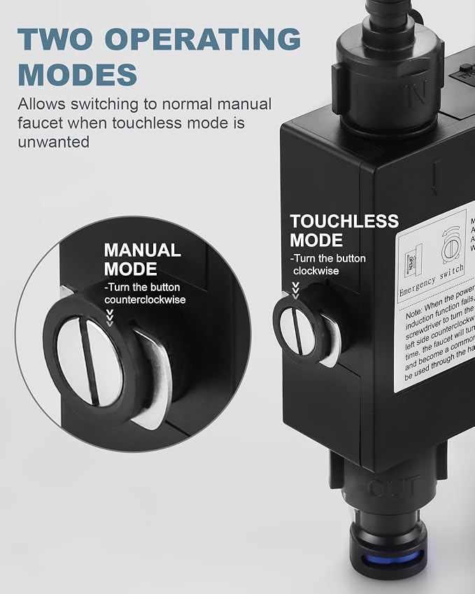 Touchless Kitchen Faucet Stainless Steel: WOWOW Smart Motion Sensor Kitchen Sink Faucet with Sprayer, Automatic Hand-Free Oil Rubbed Bronze Kitchen Faucet for Sink 1 or 3 Hole