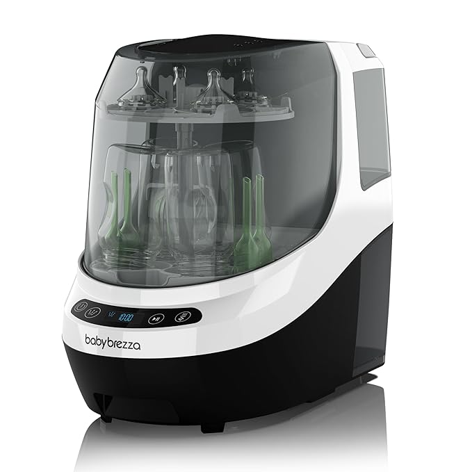 Baby Brezza Baby Bottle Washer Pro - Clinically Proven Better Cleaning - Washer, Sterilizer + Dryer In One Appliance for Essentials like Bottles + Pump Parts – Machine Replaces Brushes + Racks