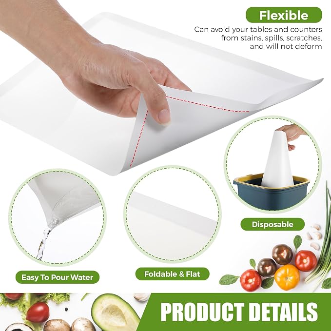 Hushee 120 Count Disposable Cutting Board Sheets 17 x 12 Inch Flexible Plastic Sheet Cutting Mat Large Chopping Boards for Kitchen Cooking Traveling Camping Tailgating BBQ