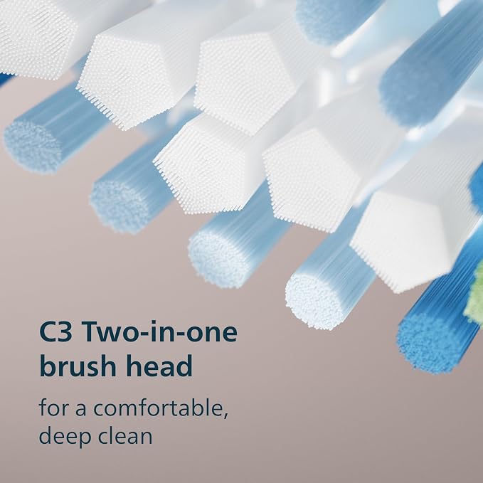 Philips Sonicare 6500 Rechargeable Electric Toothbrush, 2 Brush Head, Black | 1000% More Plaque Removal¹, Visual Pressure Sensor, 9 Brush Settings, App Connected, 21-Day Battery, Travel Case, HX7411/08