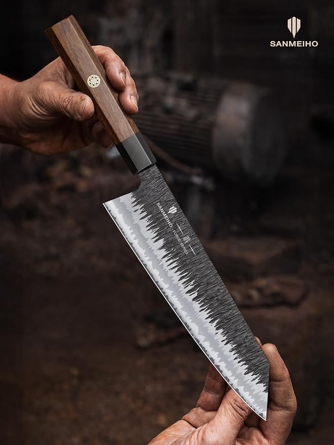 9 Inch Kiritsuke Chef Knife – 9 Layer 10Cr15MoV Steel | 62 HRC Japanese Chef Knife, Hand Forged Kitchen Knife, 12° Razor Sharp Edge, G10 & Rosewood Handle,Sashimi Knives