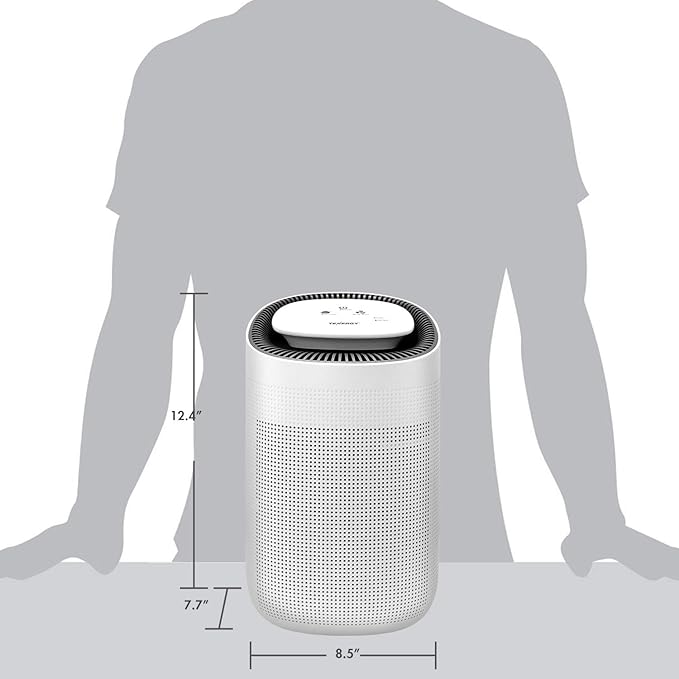 Tenergy Sorbi 1000ml Air Dehumidifier w/Purifying Function, True HEPA Filter, Auto Shutoff, Touch Control Adjustable Air Speed, Ultra-Quiet, Ideal for Closets & Bathrooms