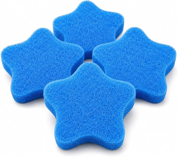 Pet Hair Remover for Laundry 4 Pack, Reusable Washing Machine Hair Catcher for Dog and Cat Fur, Laundry Lint Dander Remover for Clothes, Blankets and Pet Bedding, Blue
