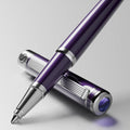 Scriveiner Aubergine Rollerball Pen - Stunning Luxury Pen With Chrome Finish, Schmidt Ink Refill, Best Roller Ball Gift Set for Men & Women, Professional, Executive Office, Nice Pens