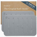 Dorai Home Stone Bath Mat Set - Premium Diatomaceous Earth Bath Floor Mats with Non-Slip Base, Fast-Drying Modern Shower Mat for Bathroom | Rain Ash, 2 Pack - 23.6"x15.4"