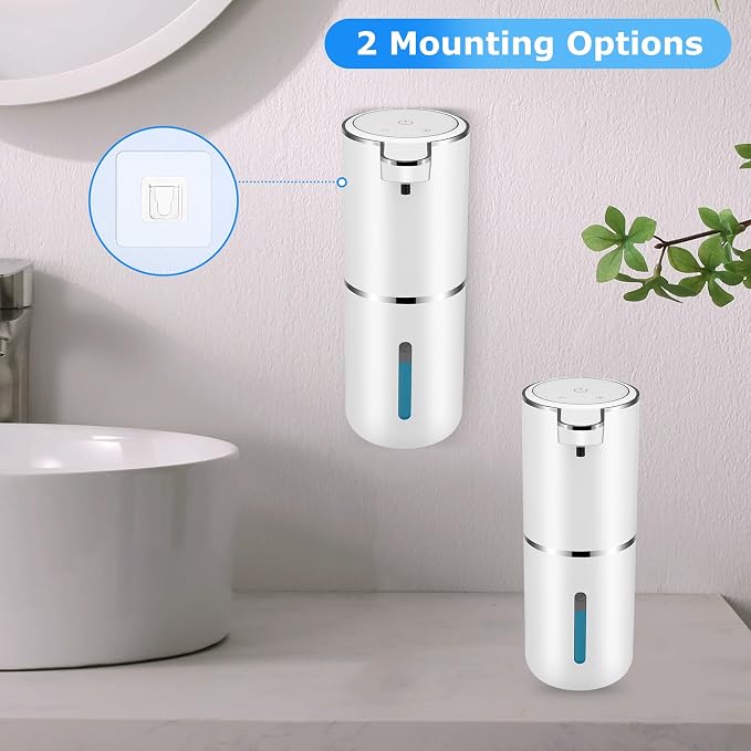 4 Pack Automatic Soap Dispensers,12.8oz/380ml USB Touchless Automatic Foaming Soap Dispenser,Rechargeabled Wall Mounted Smart Soap Dispenser for Bathroom Kitchen Dish Soap