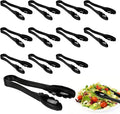 12 Pack Plastic Tongs for Serving, 9 Inch Heavy Duty Hard Plastic Serving Tongs with Scalloped Tips, Reusable or Disposable Serving Utensils for Buffets, BBQ, Bakery, Parties & Catering