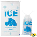 100 PACK 10 lb. Drawstring Ice Bags 12 x 21 Inch Heavy-Duty | Plastic Ice Bags with Cotton Drawstring (2mil Thickness, Design of The Ice Pattern)