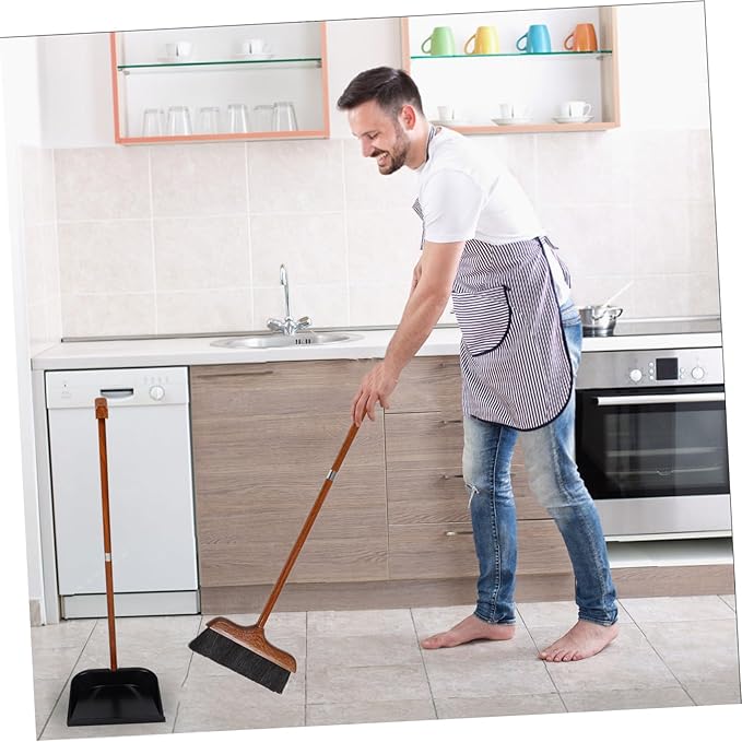 HEALLILY Broom and Dustpan Set with Handle Versatile Cleaning Tool for Home Kitchen and Patio for Pet Hair and Dust Removal Ergonomic Design for Comfortable Use