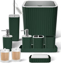 XLHOMO Bathroom Accessories Set - Gorgeous Green Bathroom Set, 10PC Green Bathroom Accessory Set, Bathroom Sets with Toilet Brush, Bathroom Trash Can