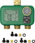 MOES 3 Zone Water Timer for Garden Hose, 3/4 in Brass Inlet and Outlets, Battery Operated Sprinkler Timer, 3 Outlet Faucet Valve, Sequential Watering, Rain Delay, Non-WiFi