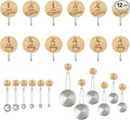 Measuring Cup and Spoon Organizer, 12 Pack Adhesive Wood Hooks for Hanging, Kitchen Hooks for Space Saving Storage