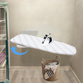 Wall Mounted Ironing Board Folding Ironing Board Wall Mount Hidden Space Saving 180 Fold Away Ironing Boardwith Heat Resistant Cover for Home Laundry Room Dorm, 37.40"x11.81", White