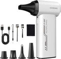 Compressed Air Duster, 150000 RPM Ultra Power Electric Air Duster with Brushless Motor, 3-Gear Rechargeable Cordless Air Blower, with Fast Charging for PC, Keyboard, Car, Home, Outdoor ﻿ (White)