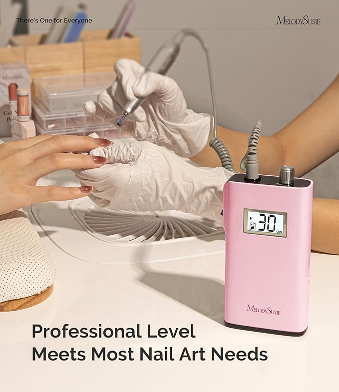 MelodySusie Entry-Level Clip-On Rechargeable Nail Drill, Scamander(SC320H) 30000RPM Popular Classic E-File with LCD Display for Manicure Shaping & Gel Removal, Perfect for Nail Art Training & Home Use
