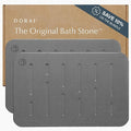 Dorai Home Stone Bath Mat Set - Premium Diatomaceous Earth Bath Floor Mats with Non-Slip Base, Fast-Drying Modern Shower Mat for Bathroom | Rain Slate, 2 Pack - 23.6"x15.4"