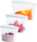 Stasher Premium Reusable Silicone Food Storage Bags, 3-Pack, Clear | Food-Safe Silicone, Eco-Friendly, Reusable Freezer Bags, Microwave, Dishwasher, Oven, Snack Bags, Lunch Containers, Meal Prep