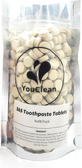 Refill Pack - 365 Toothpaste Tablets - Natural Remineralization & Whitening with Nano Hydroxyapatite - Travel or Daily Use - Fluoride Free (Cinnamon365)