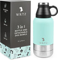 Portable Dog Water Bottle with 2 Removable Water Bowls for Dogs – Leak-Proof Insulated Stainless Steel Dog Water Bottle - Travel Accessories for Dogs - 32oz - Teal