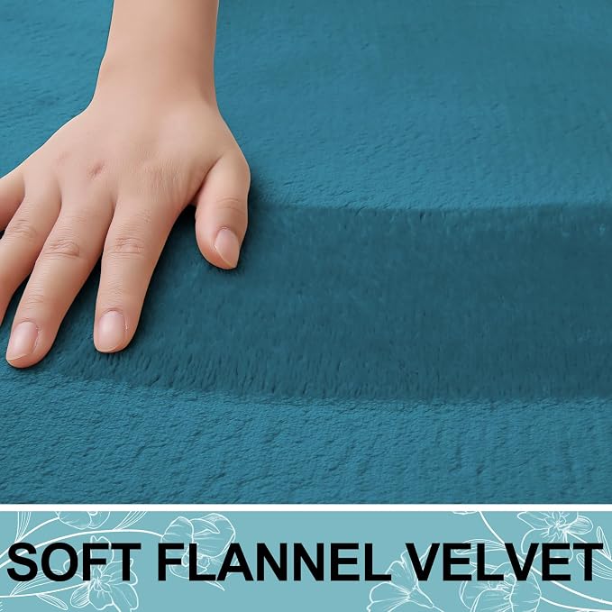 Smiry Memory Foam Bath Mat 59x20, Extra Soft and Absorbent Bathroom Mats, Non Slip Washable Carpet for Floor, Shower and Tub, Peacock Blue
