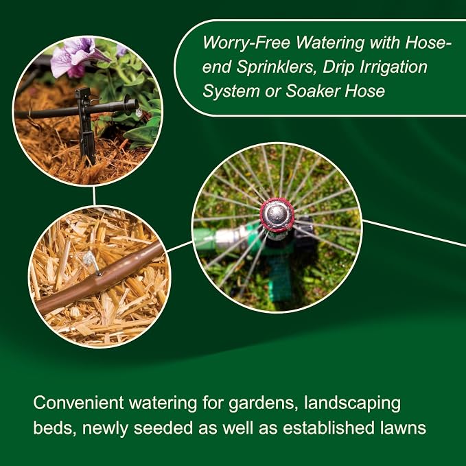 Rain Bird 1ZEHTMRS Simple-Set Hose End Timer, One Zone/Station, Battery Operated, 3/4" Garden Hose Thread, Heavy-Duty Brass Inlet, Dial with Brass Inlet
