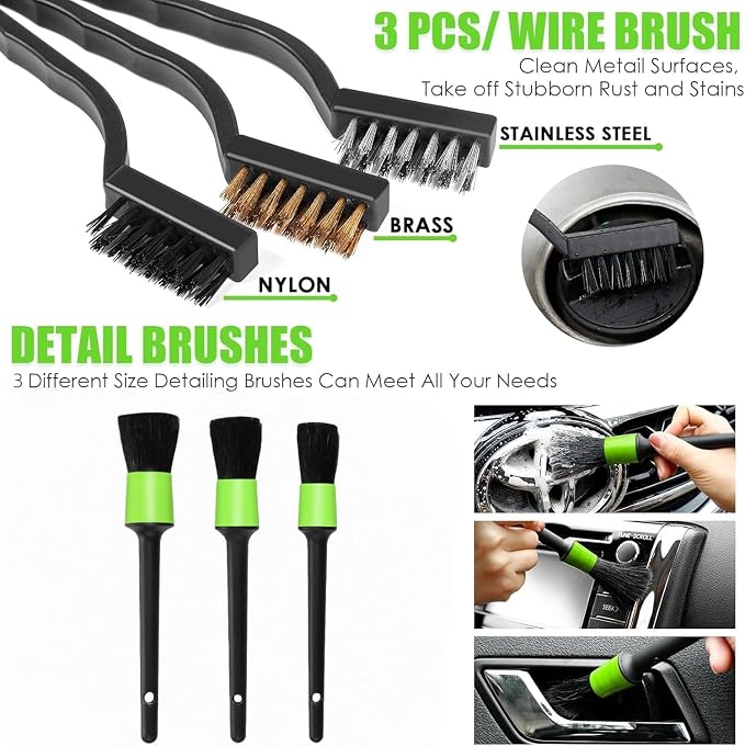 30pcs Car Cleaning Kit, Car Interior Detailing Kit with High Power Handheld Vacuum, Detailing Brush Set, Windshield Cleaner, Cleaning Gel, Complete Auto Accessories for Men, Women