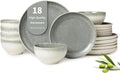 Pokini Ceramic Dinnerware Sets for 6, 18 Pieces Stoneware Plates and Bowls Sets, Chip and Stain Resistant Modern Dishes, Dishwasher & Microwave Safe Dinner Set, Gradient Green