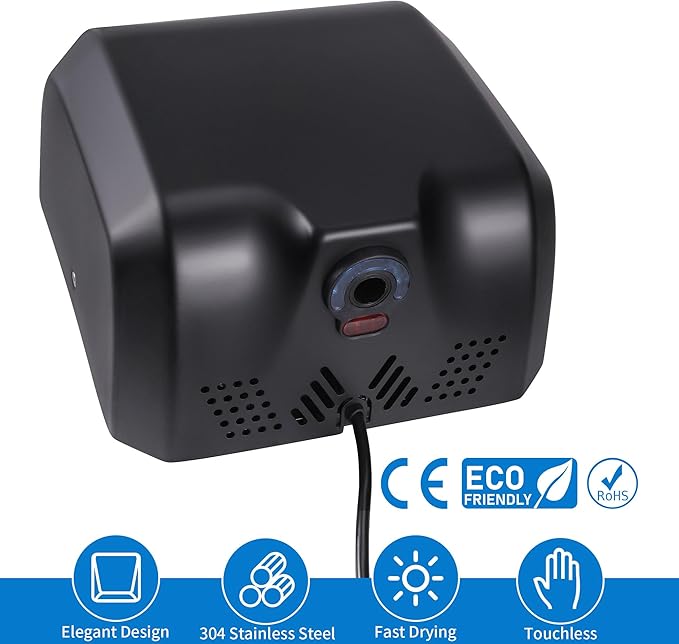 Goetland Stainless Steel Commercial Hand Dryer 1800w Automatic High Speed Heavy Duty Dull Polished