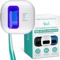Bril UV-C Toothbrush Sanitizer and Holder – Wall Mounted, Rechargeable, 30-Day Battery, Magnetic Mount, Fits Electric and Manual Brushes, Portable Travel Case, Auto-Shutoff – White