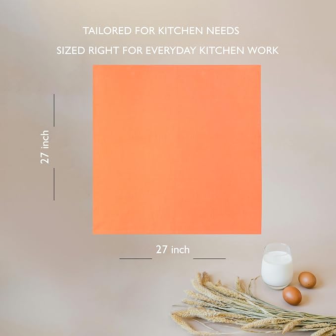 Urban Villa Kitchen Towels Cotton Dish Towels 27”x27” (Set of 12) Orange