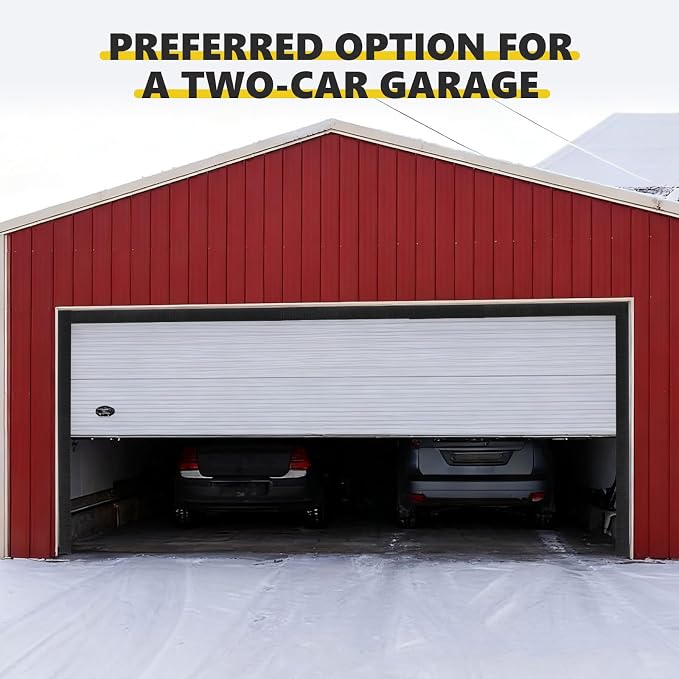 DoubleFill 16 x 8ft Two-car Garage Brush Seal Kit for Roll-up Doors 3" Heavy Duty Nylon Brush with Aluminum Track Weatherproof Commercial Door Bottom Seal for Warehouse, Energy Saving, Pest Proof