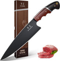 DRGSKL Japanese Chef Knife 8 Inch - Kitchen Knife with Walnut Handle | Japanese ATS-34 Steel, Full Tang, Ergonomic Walnut Handle, Precision Cutting, Gift Box