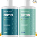 Volumizing Biotin Shampoo and Conditioner Set - Peppermint Shampoo and Conditioner for Thinning Hair Care with Argan Coconut & Olive Oil - Color Safe - Paraben Silicone & Sulfate Free (16 Fl Oz Each)