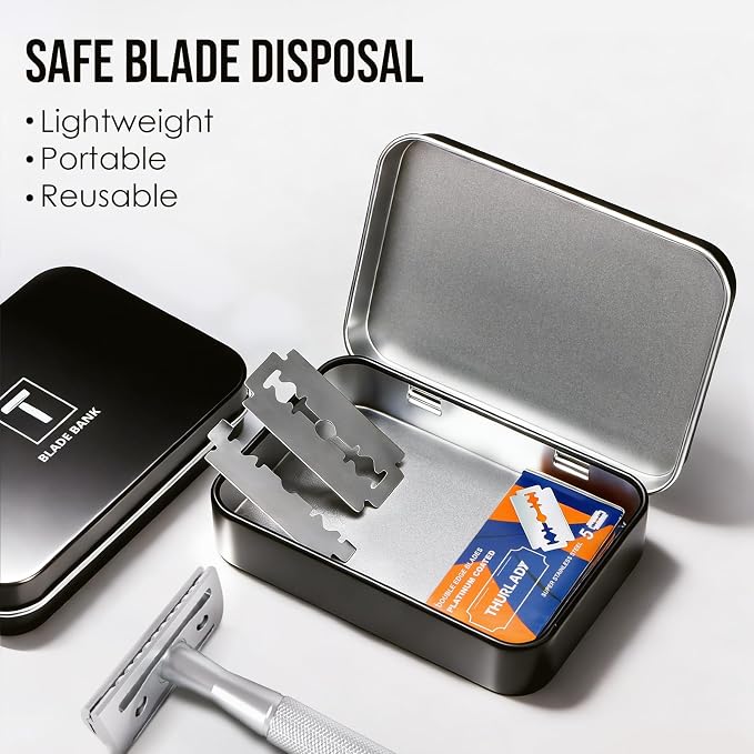 Shaving Kit Gifts for Men, Single Blade Safety Razor Kit | Includes Safety Razor, Double Edge Blades, Blade Container, Razor Stand, Shaving Brush&Bowl, Beard Comb, Travel Toiletry Bag