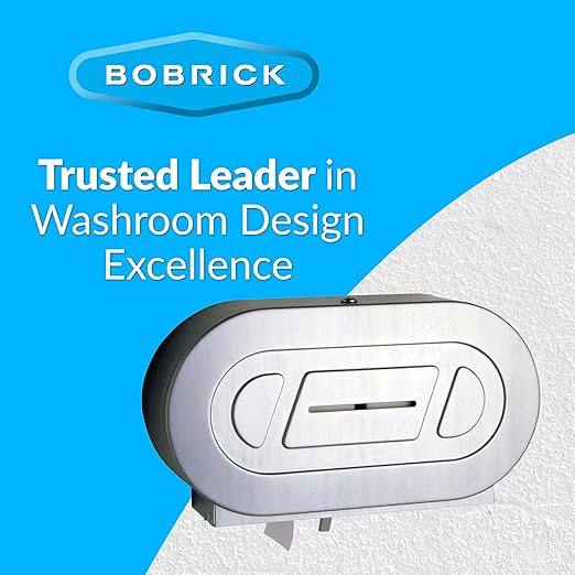 Bobrick B-2892 Surface-Mounted Twin Jumbo-Roll Toilet Paper Dispenser, Double Roll Toilet Paper Holder